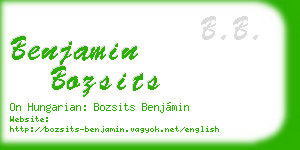 benjamin bozsits business card